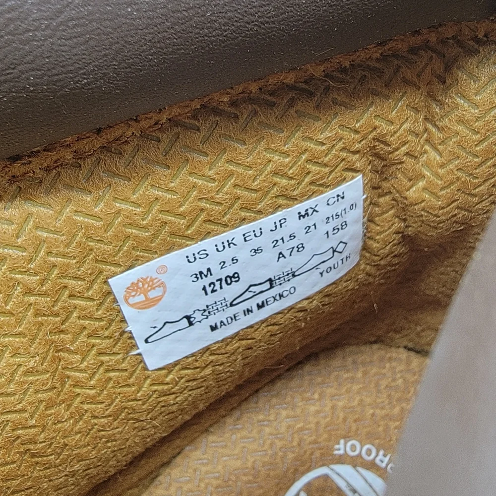 Timberland Premium 6 Inch Waterproof Wheat Boots Youth Kids Size 3 M New W/Box
